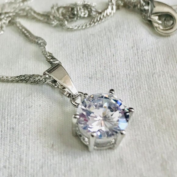 Simply Elegant Classic 2CT Solitaire AAAAA Diamonique Necklace - Picture 5 of 6